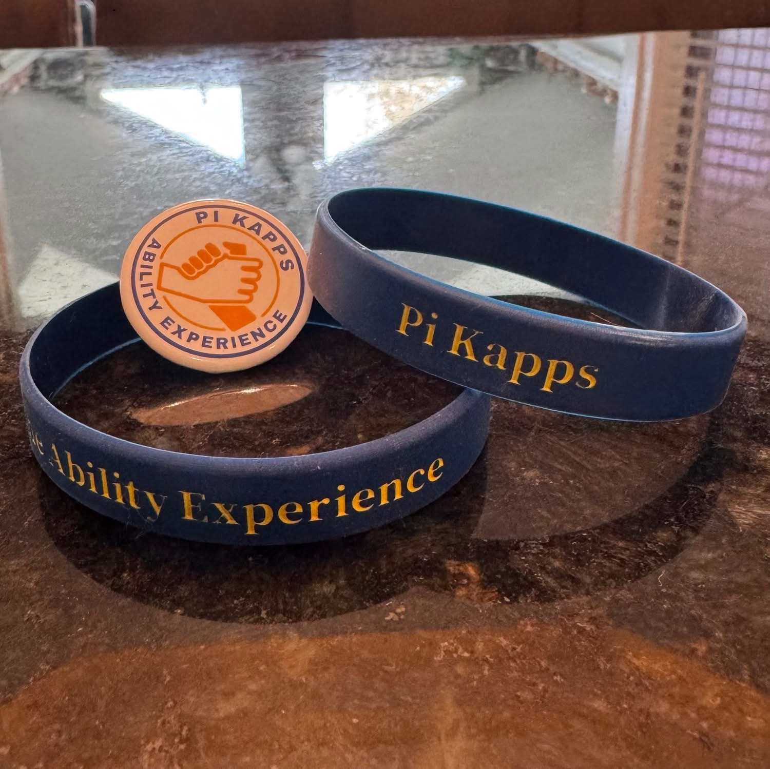 Bracelets and button pins