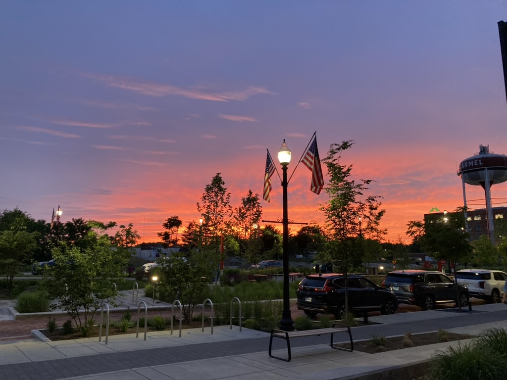 Sunset over Carmel, Indiana