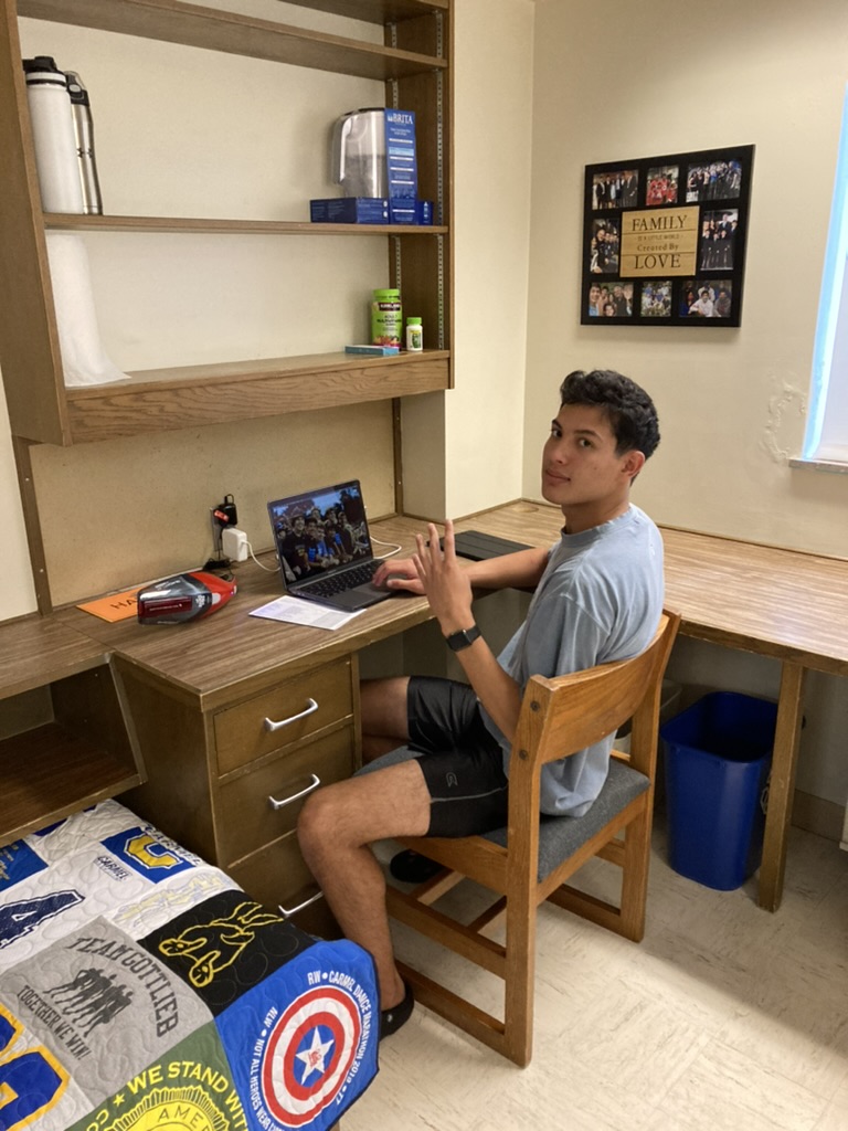 Working at desk